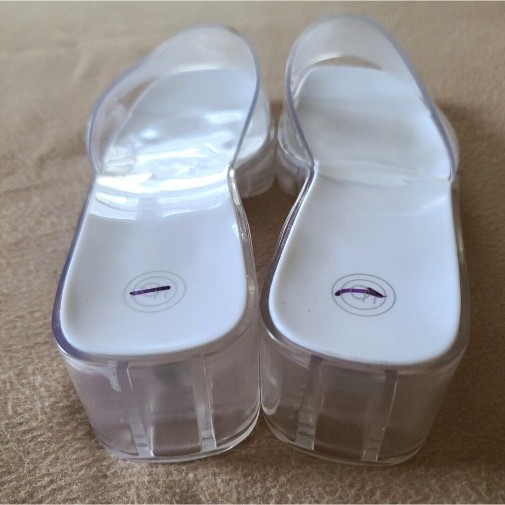 Urban Outfitters Vista Clear Jelly Platform Mule Sandals Sz 9 Y2K Retro NWOB - Picture 4 of 9